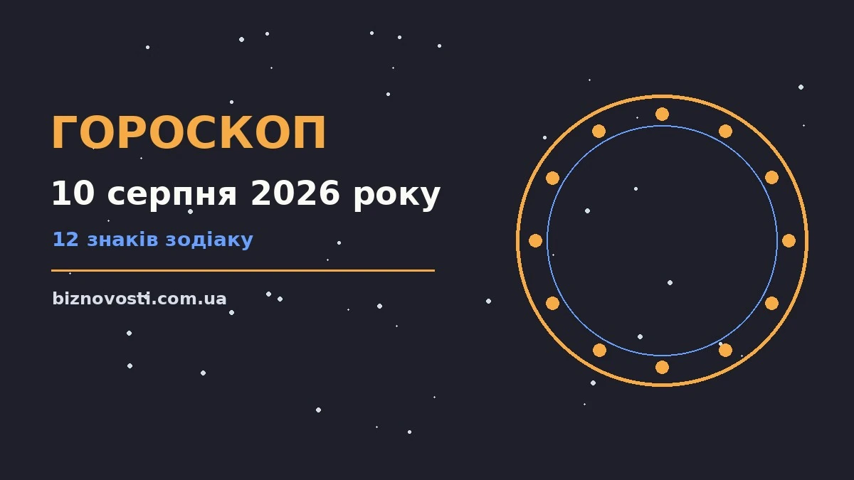 Астрологічний гороскоп на 10 серпня 2026 року для дванадцяти знаків зодіаку