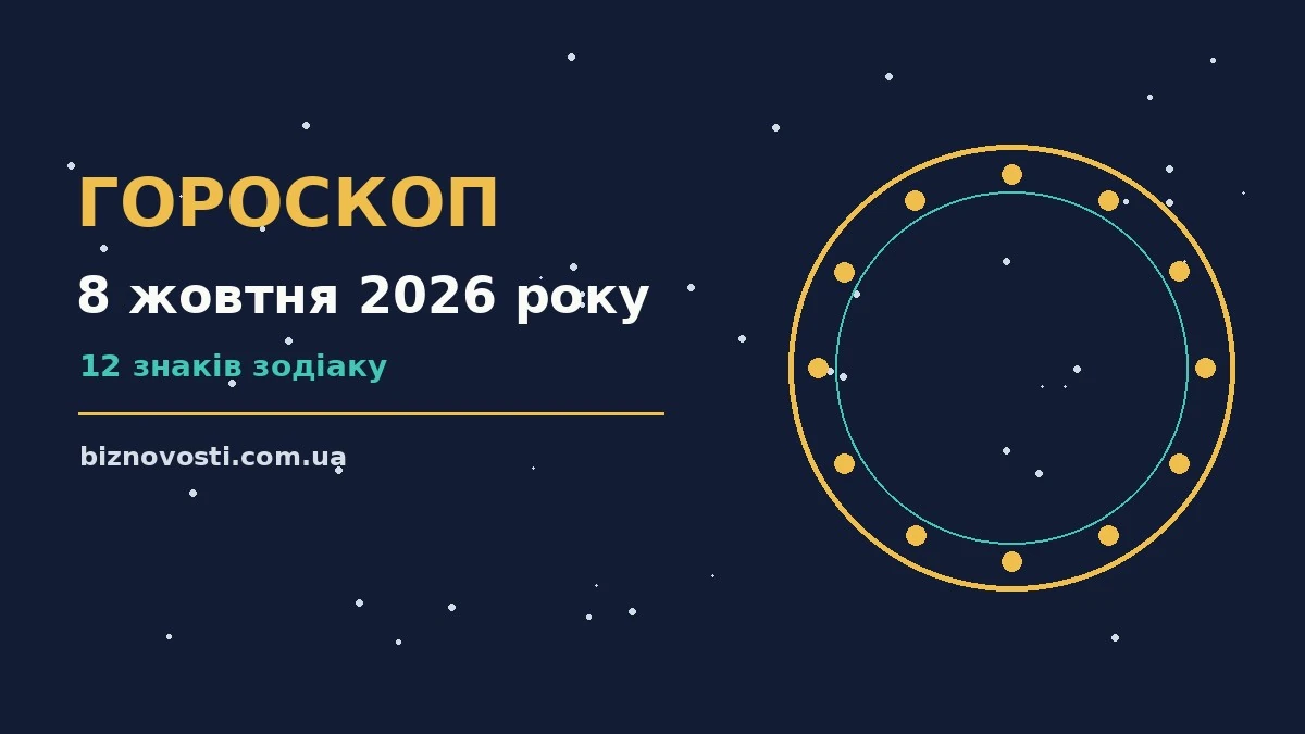 Гороскоп на 8 жовтня 2026 року: перспективи для 12 знаків для грошей і кохання