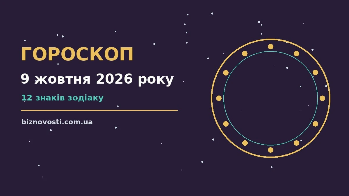 Гороскоп на 9 жовтня 2026 року: перспективи для 12 знаків для грошей і кохання